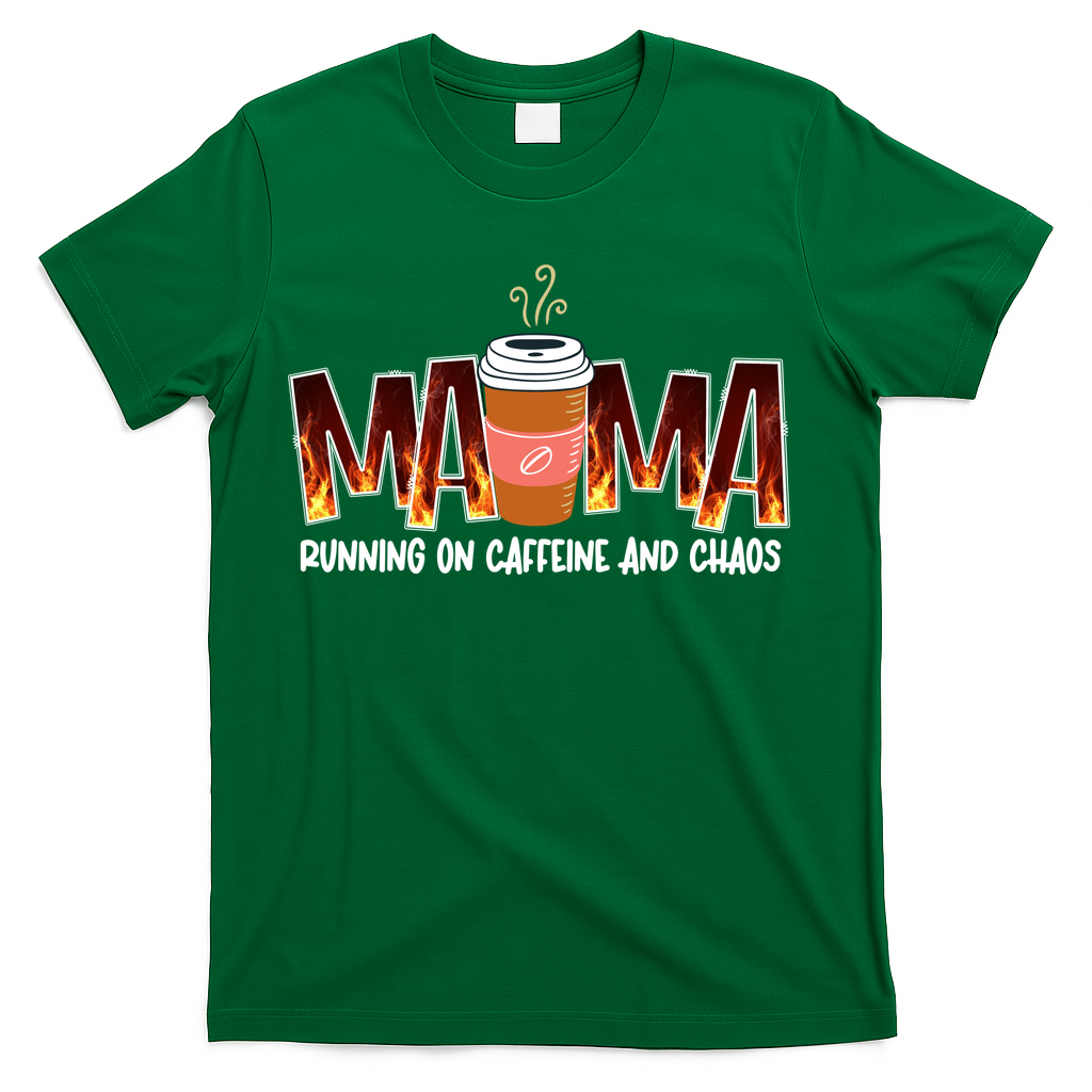 Coffee Mom MAMA Running On Caffeine And Chaos T-Shirt