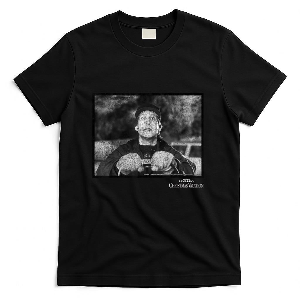 National Lampoons Christmas Vacation Clark Black WhiteShort Sleeve T-Shirt