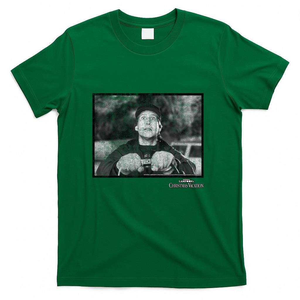 National Lampoons Christmas Vacation Clark Black WhiteShort Sleeve T-Shirt