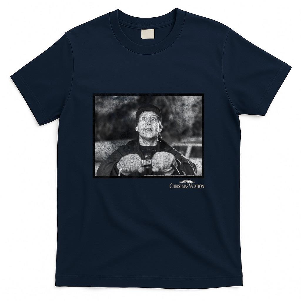 National Lampoons Christmas Vacation Clark Black WhiteShort Sleeve T-Shirt