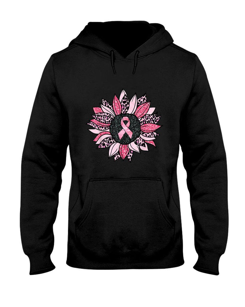 Sunflower Pink Breast Cancer Awareness Women Warrior T-Shirt