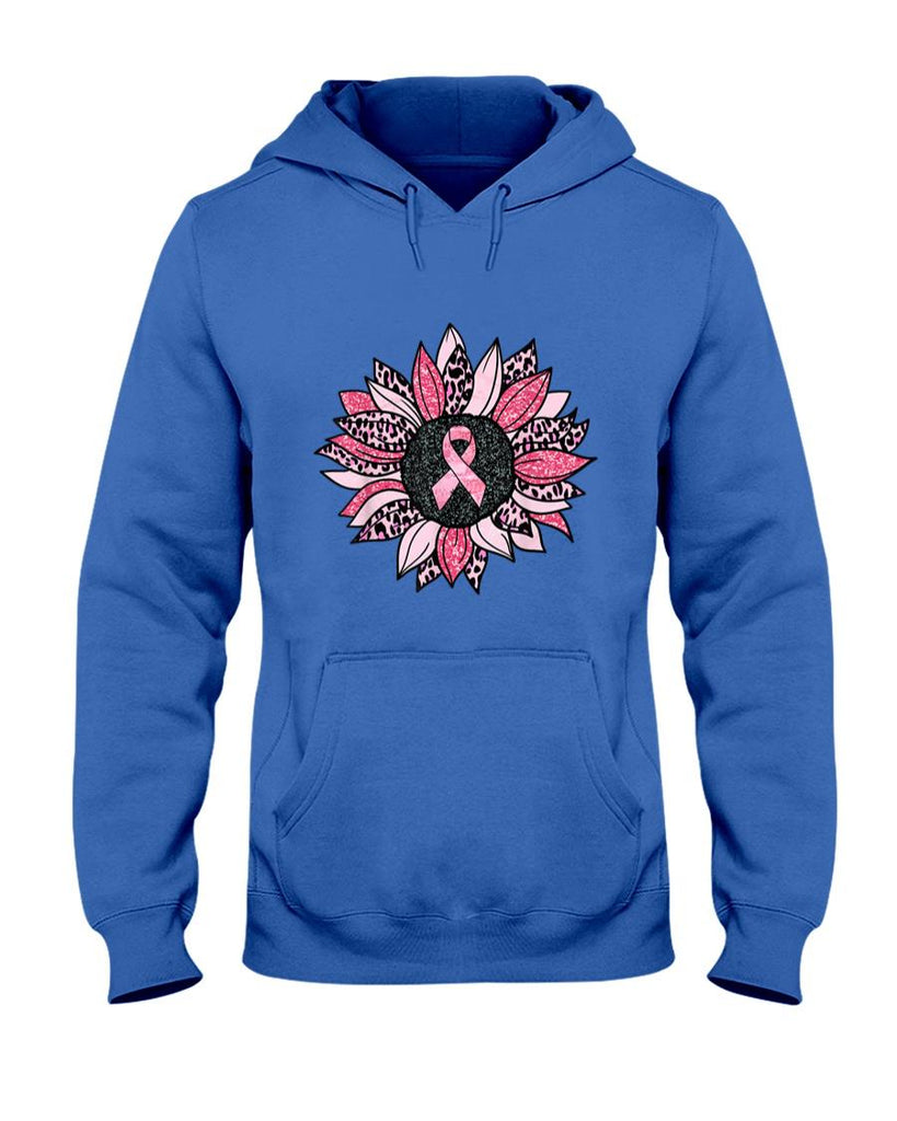 Sunflower Pink Breast Cancer Awareness Women Warrior T-Shirt