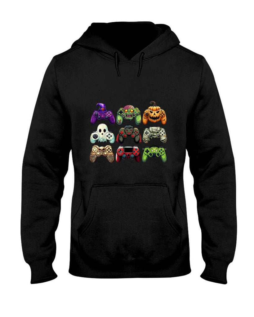 Halloween Shirt - Halloween Skeleton Zombie Gaming Controllers Mummy Boys Kids T-Shirt_1