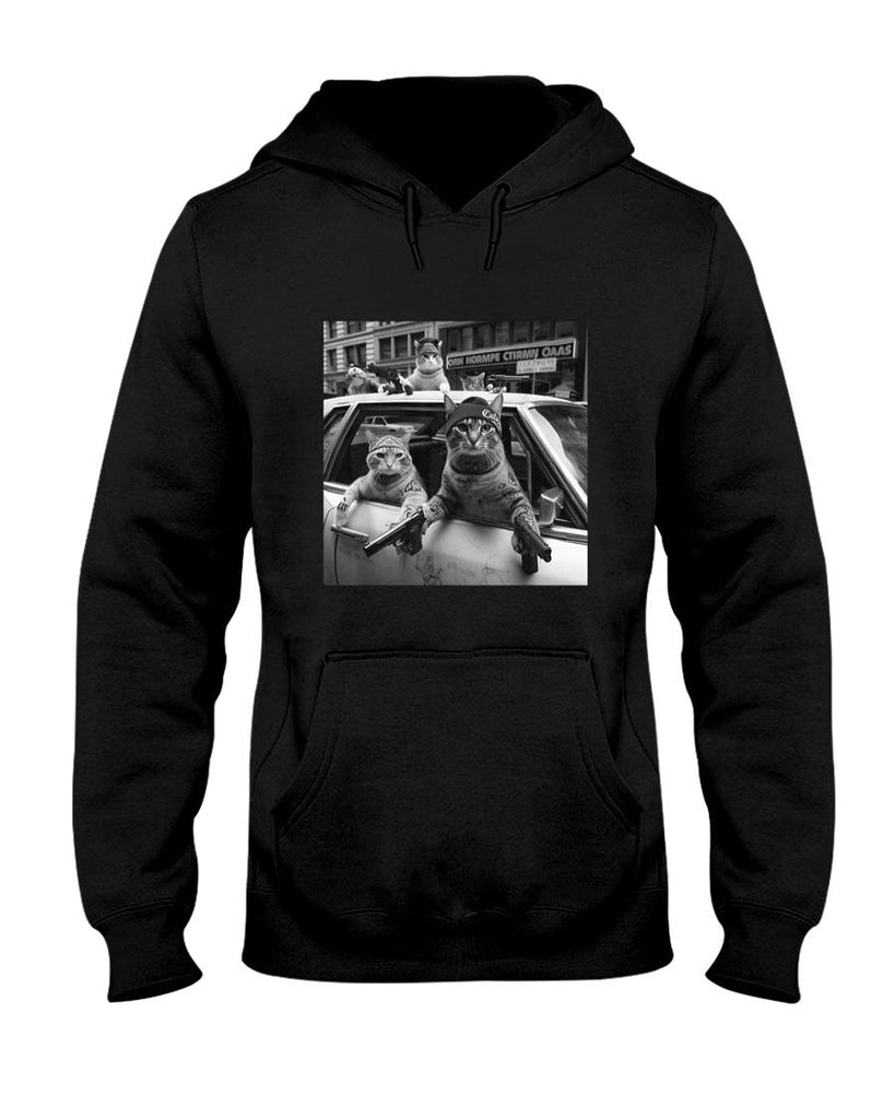 Funny Tees - Funny Gangster Cats Street Design T-Shirt