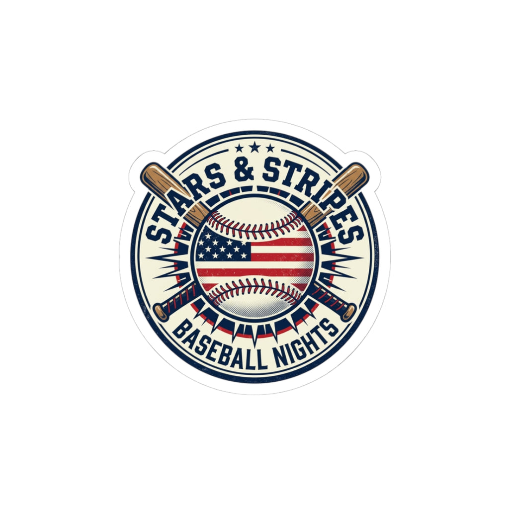 Stars & Stripes Baseball Sticker | Patriotic Baseball, Vintage Ballpark Aesthetic