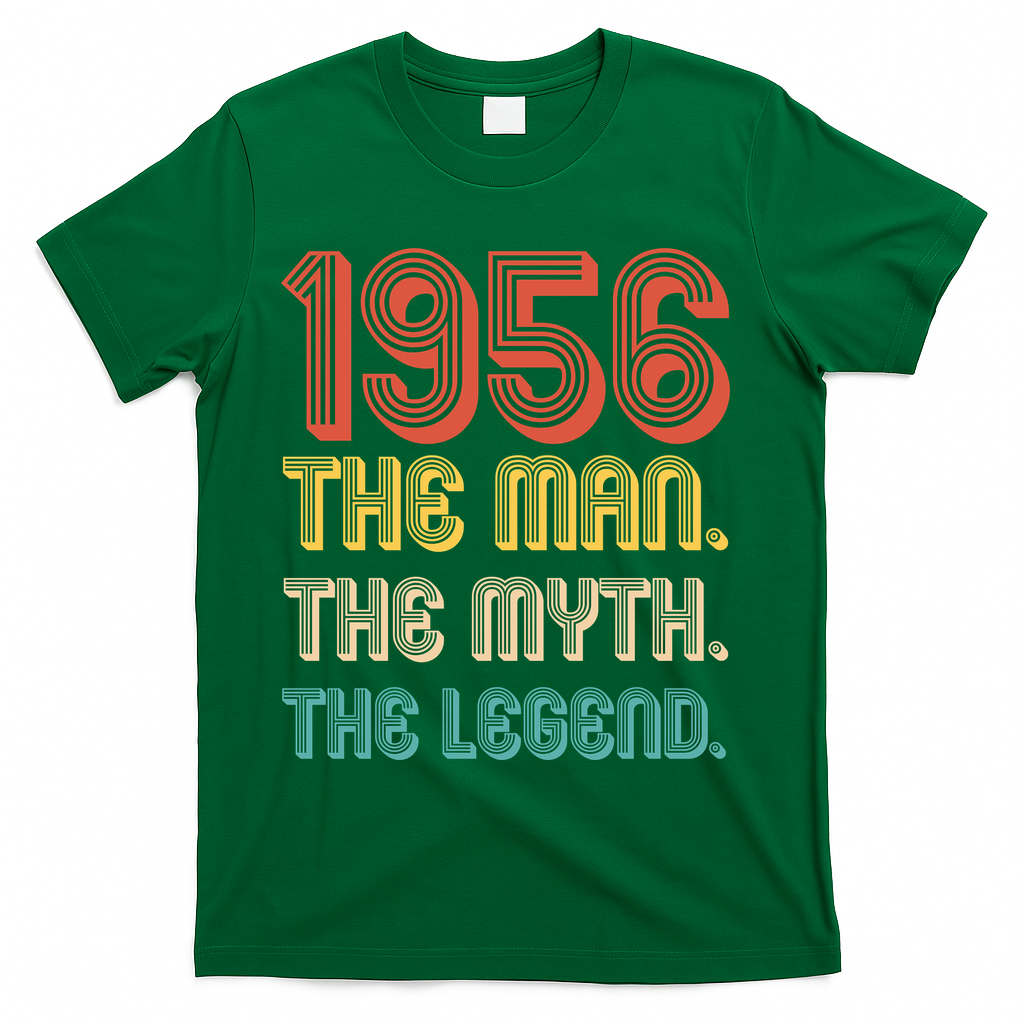 70th Birthday 1956 The Man Myth The Legend T-Shirt - Green