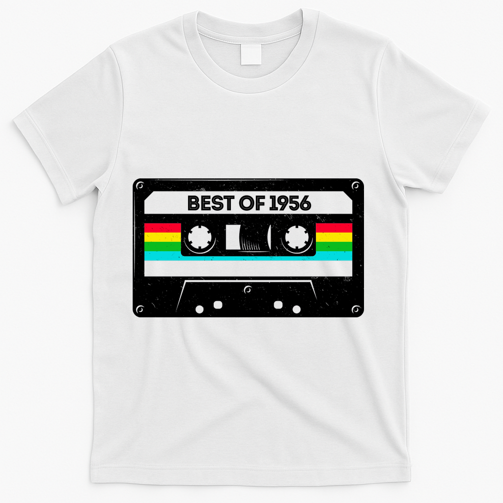 70th Birthday Best Of 1956 Cassette Mix Tape  T-Shirt - White