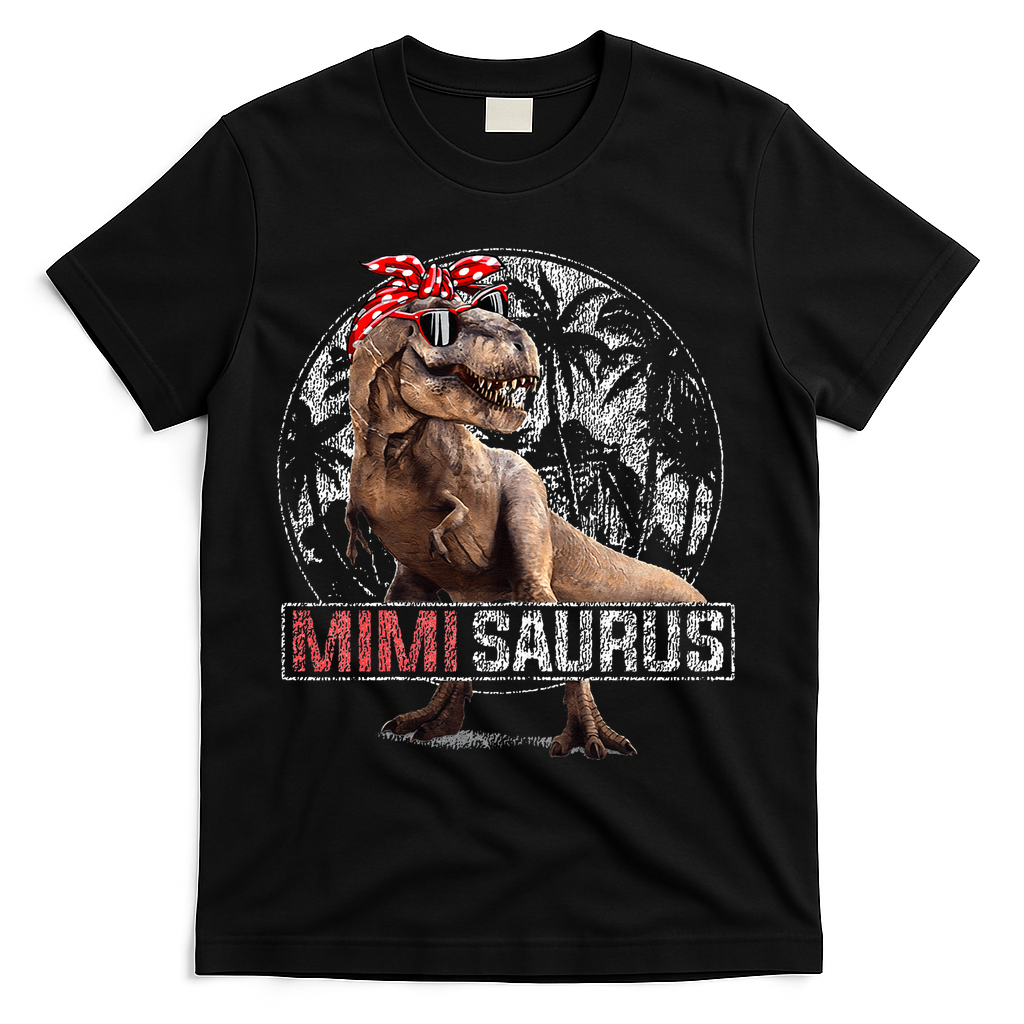 Womens Mimisaurus T Rex Dinosaur Funny Mimi Saurus Family Matching T-Shirt