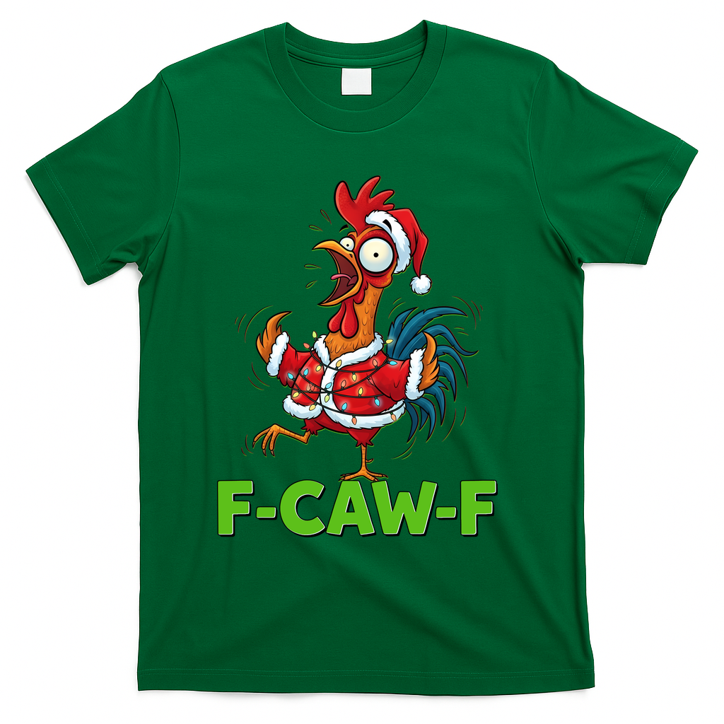 Funny Christmas  F CAW F Chicken Rooster T-Shirt