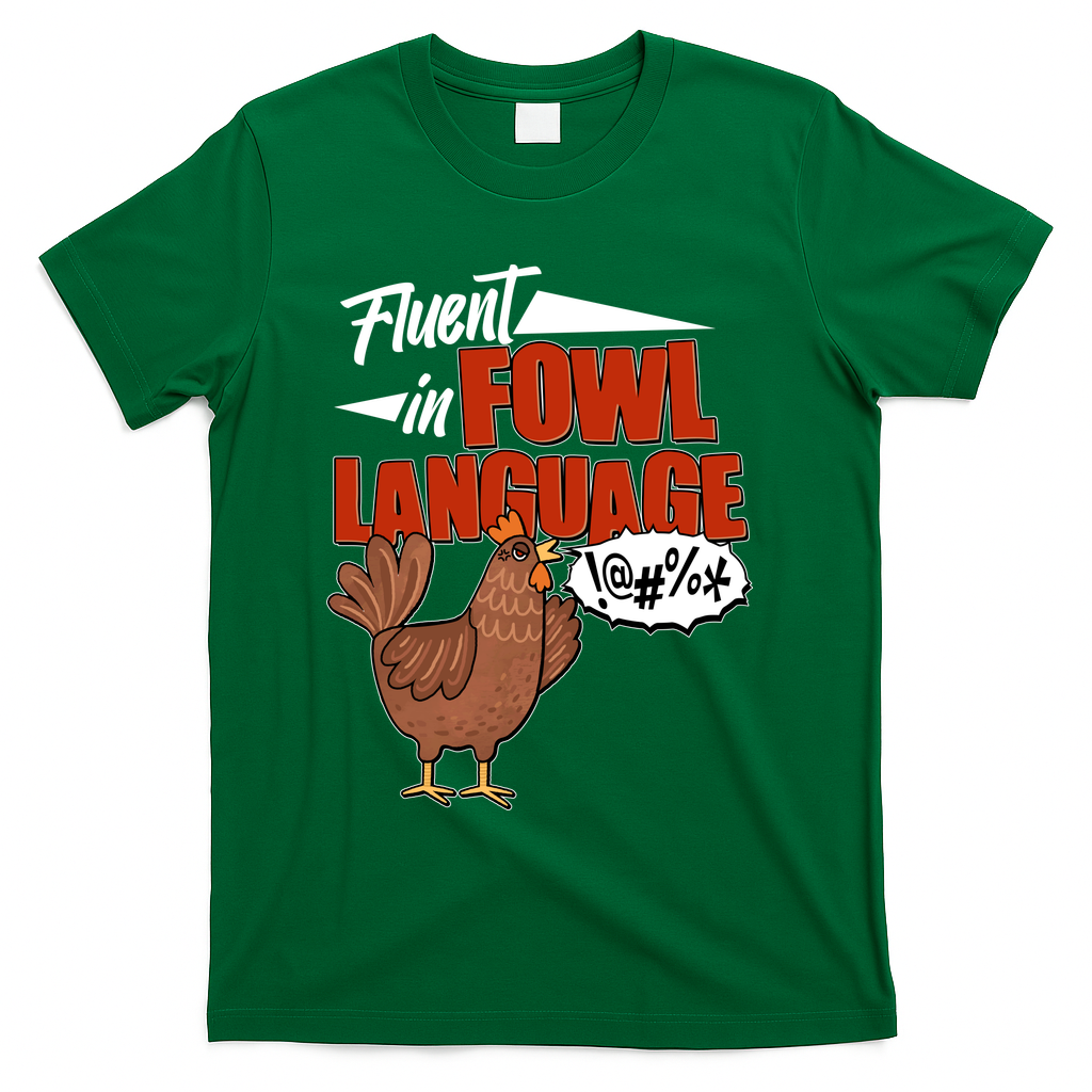 Funny Fluent In Fowl Language Chicken Lover T-Shirt