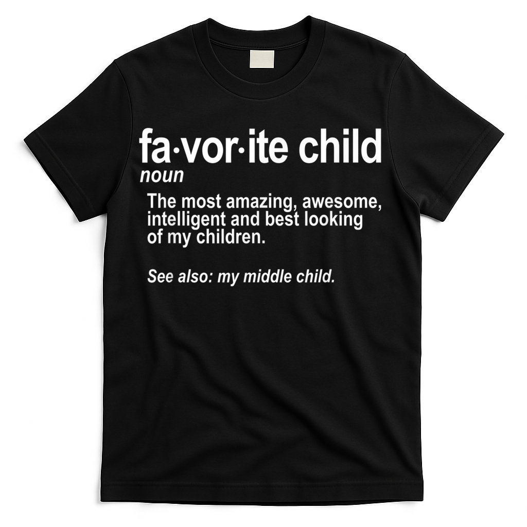 Favorite Child Definition Funny Mom And Dad Middle Child T-Shirt