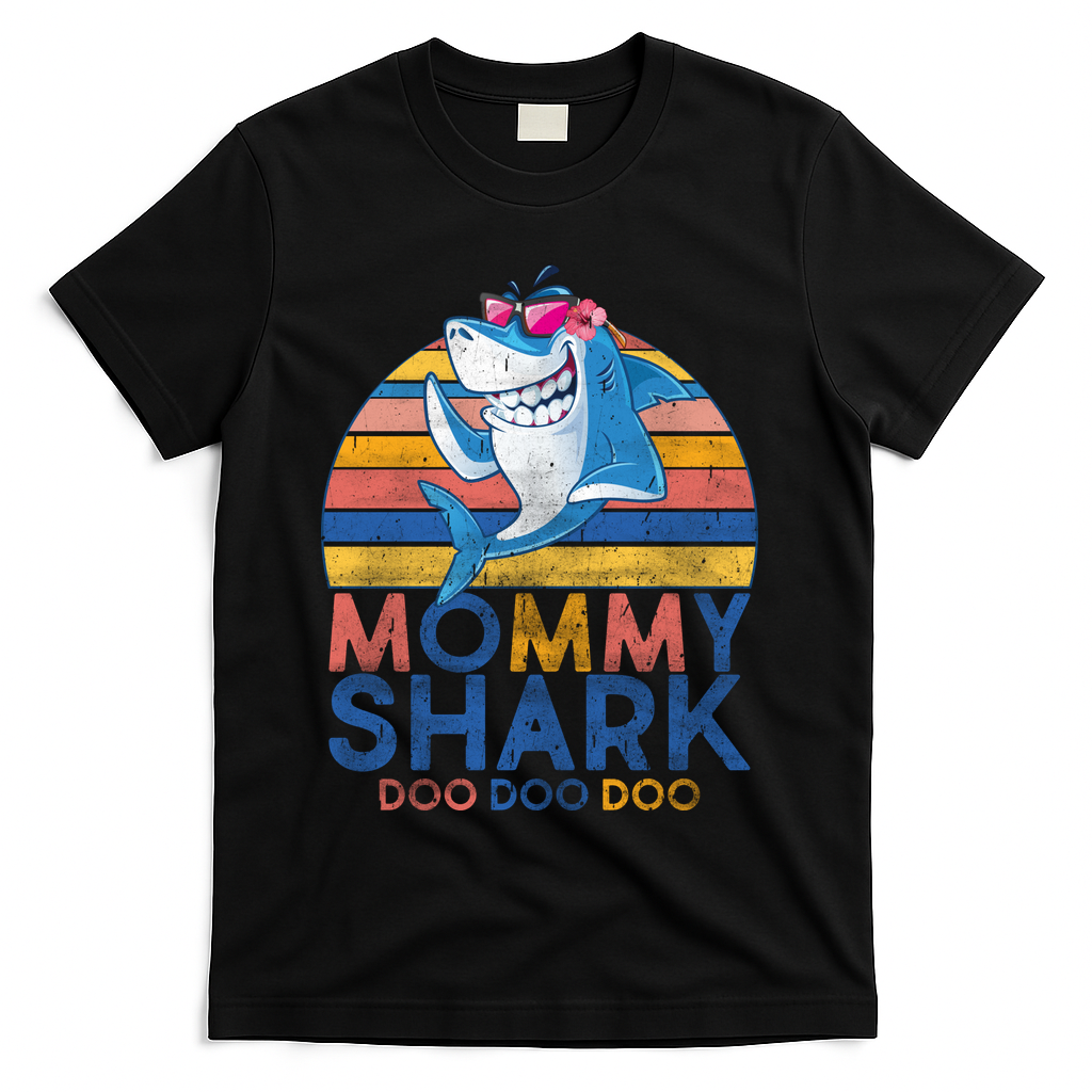 Vintage Retro Mommy Shark Doo T-Shirt
