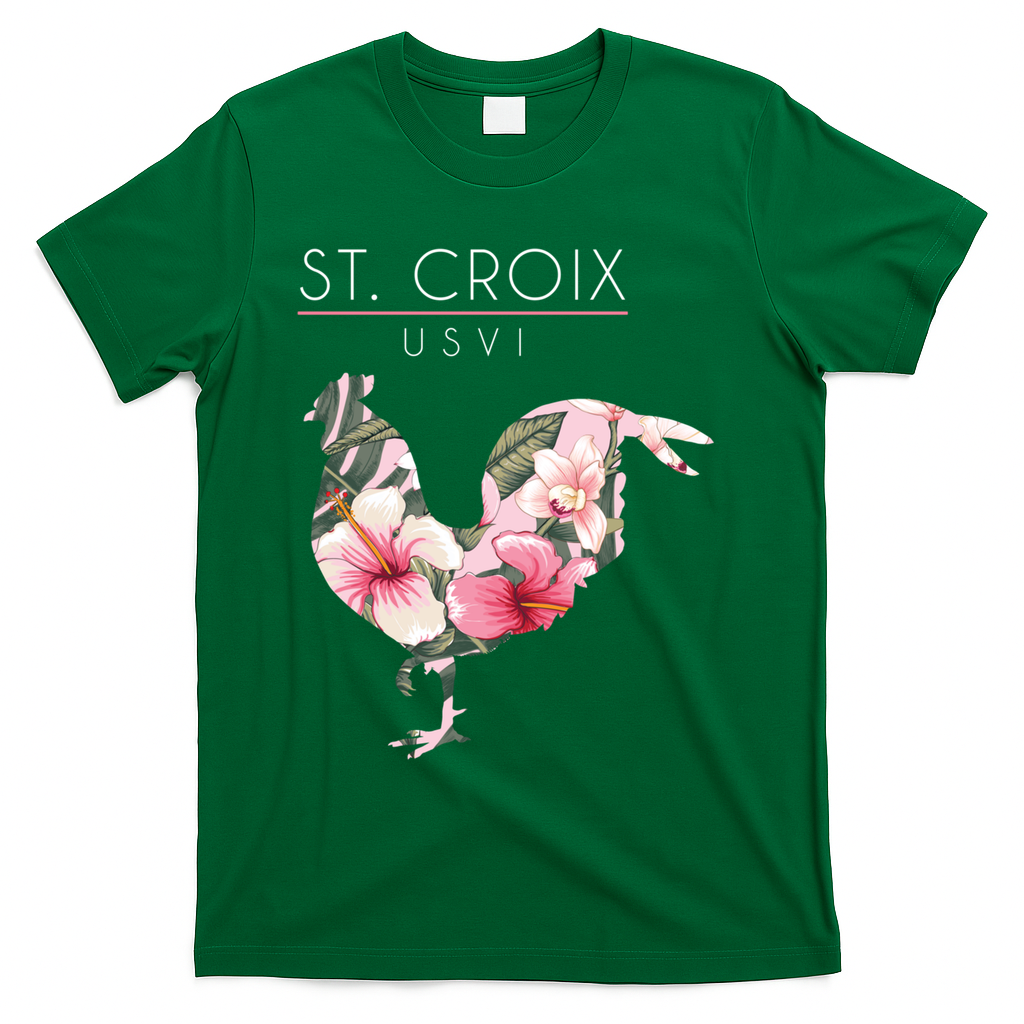 St Croix Usvi Flower Hibiscus Chicken Lover Souvenir Gift T-Shirt