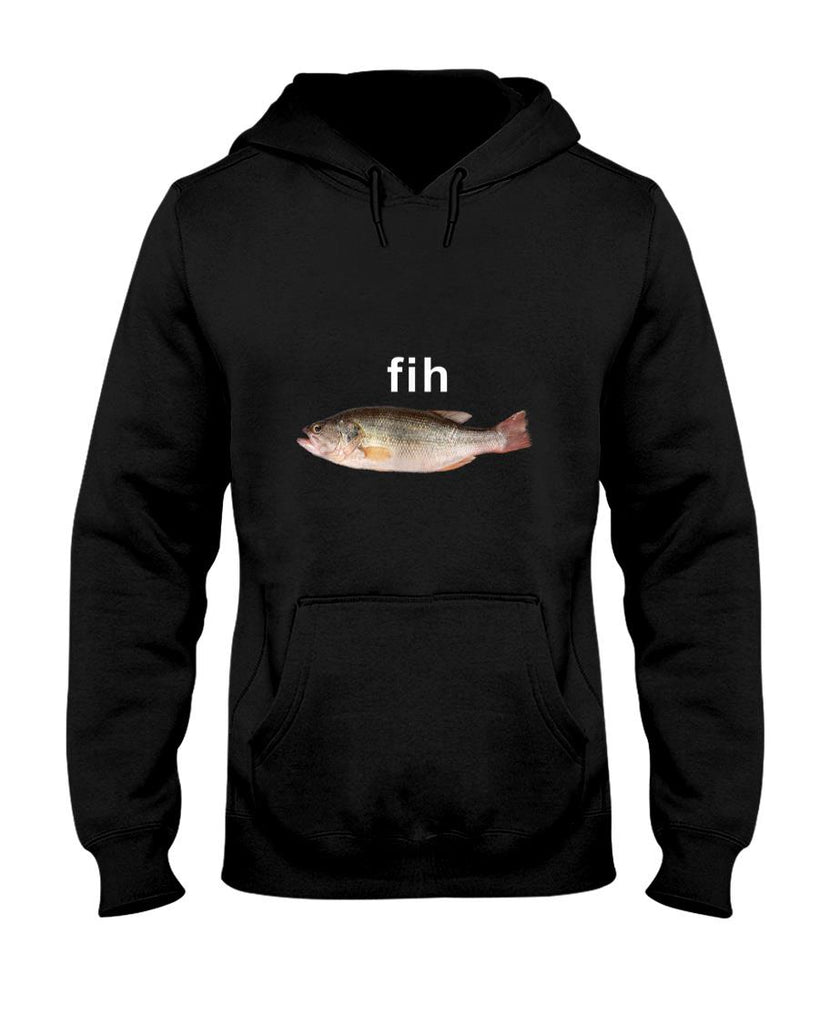 Funny Tees - “Fih” Funny Misspelled Fish Meme, Simple Humor T-Shirt