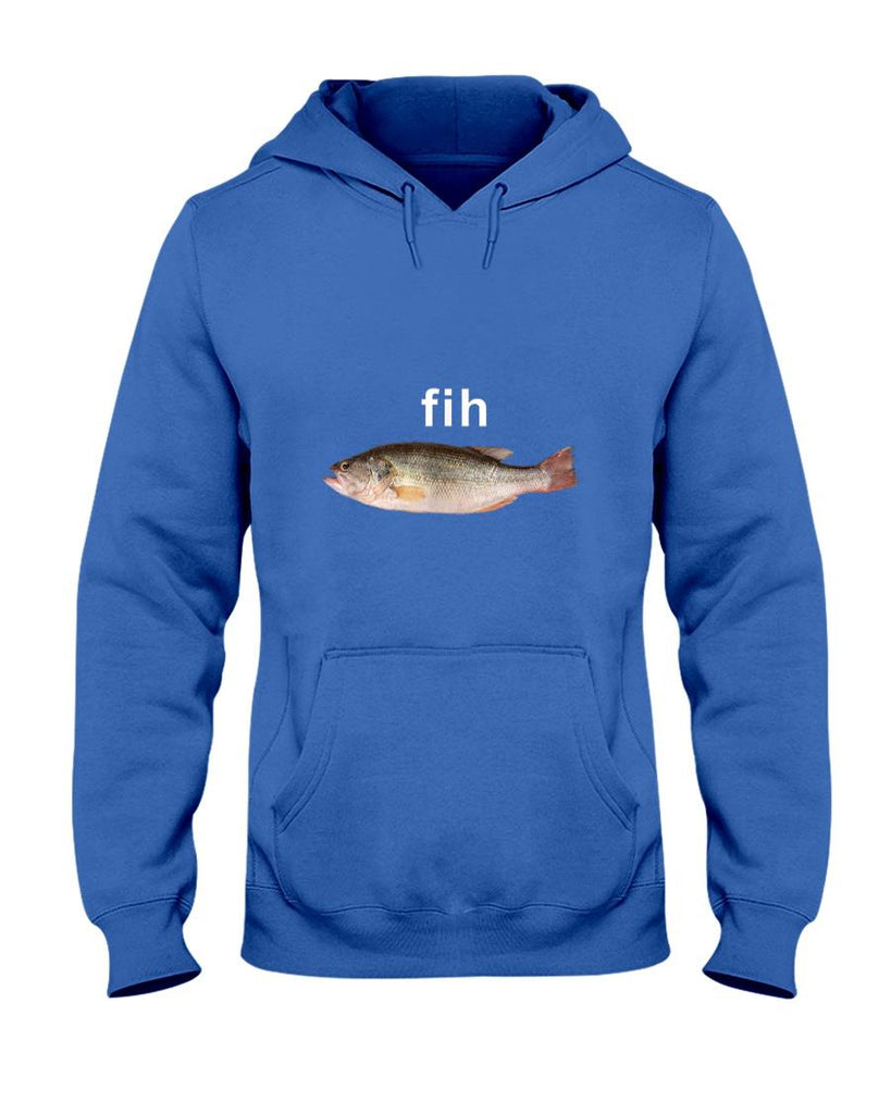 Funny Tees - “Fih” Funny Misspelled Fish Meme, Simple Humor T-Shirt