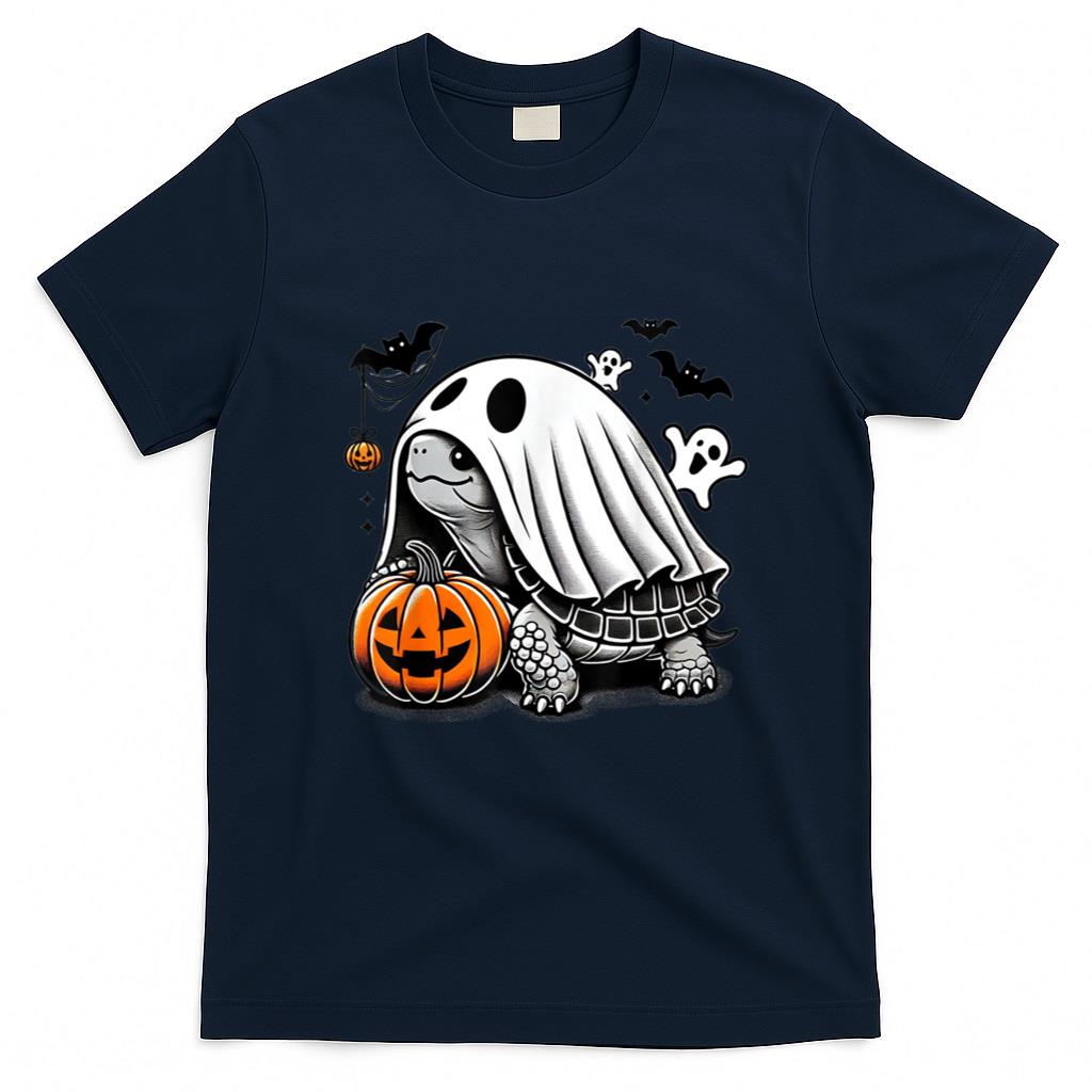 Halloween Shirt - Halloween Turtle Ghost Pumpkin Costume Terrapin Tortoise T-Shirt