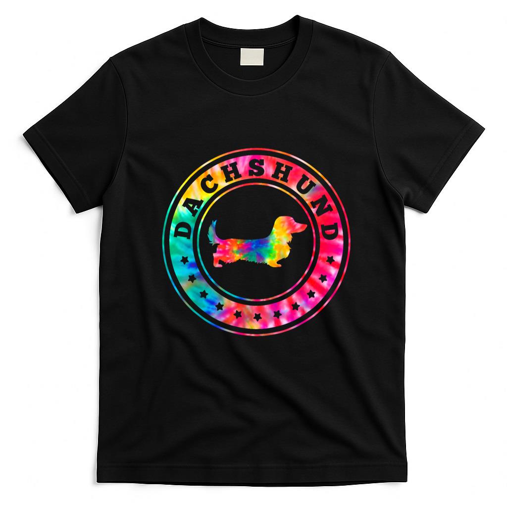 Pet Mom Halloween Shirt - Tie Dye Long Hair Dachshund Dog Mom Dad Pet Lover T-Shirt