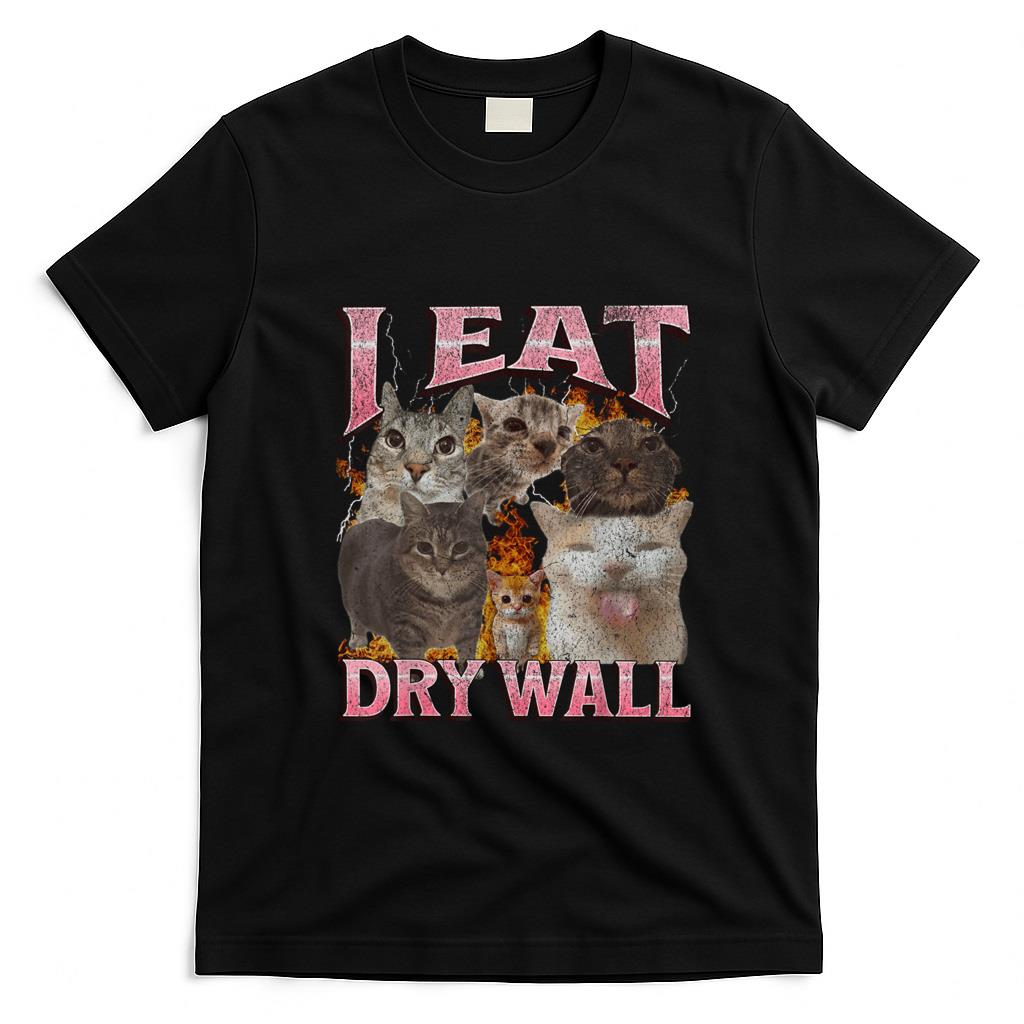 Funny Tees - I Eat Cement Funny Cat Meme Bootleg Graphic T-Shirt