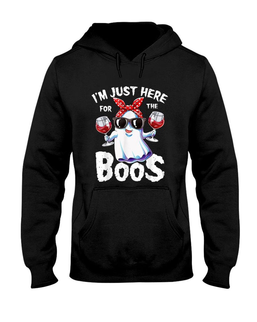 Halloween Shirt - I'm Just Here For The Boos Halloween Women Ghost Cute Funny T-Shirt