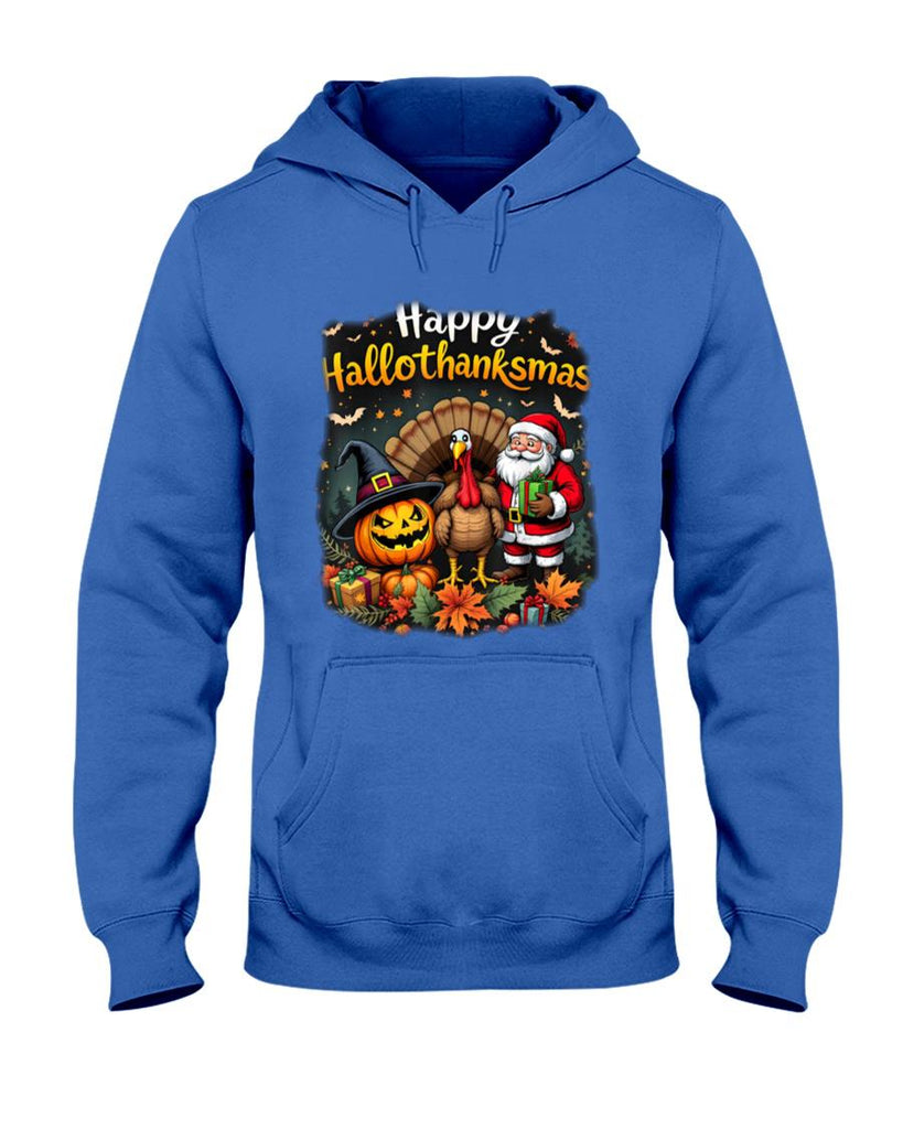 happy hallothanksmas for halloween thanksmas holiday season T-Shirt