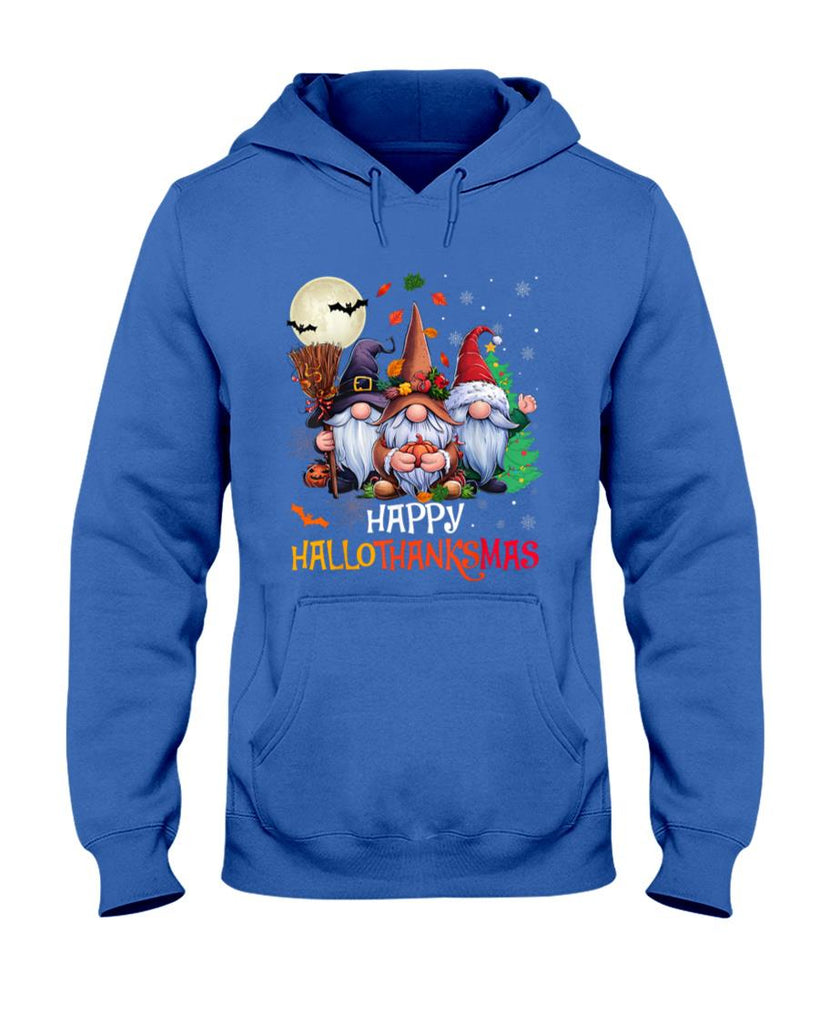 Happy Hallothanksmas Gnomes Lover Halloween Merry Christmas T-Shirt