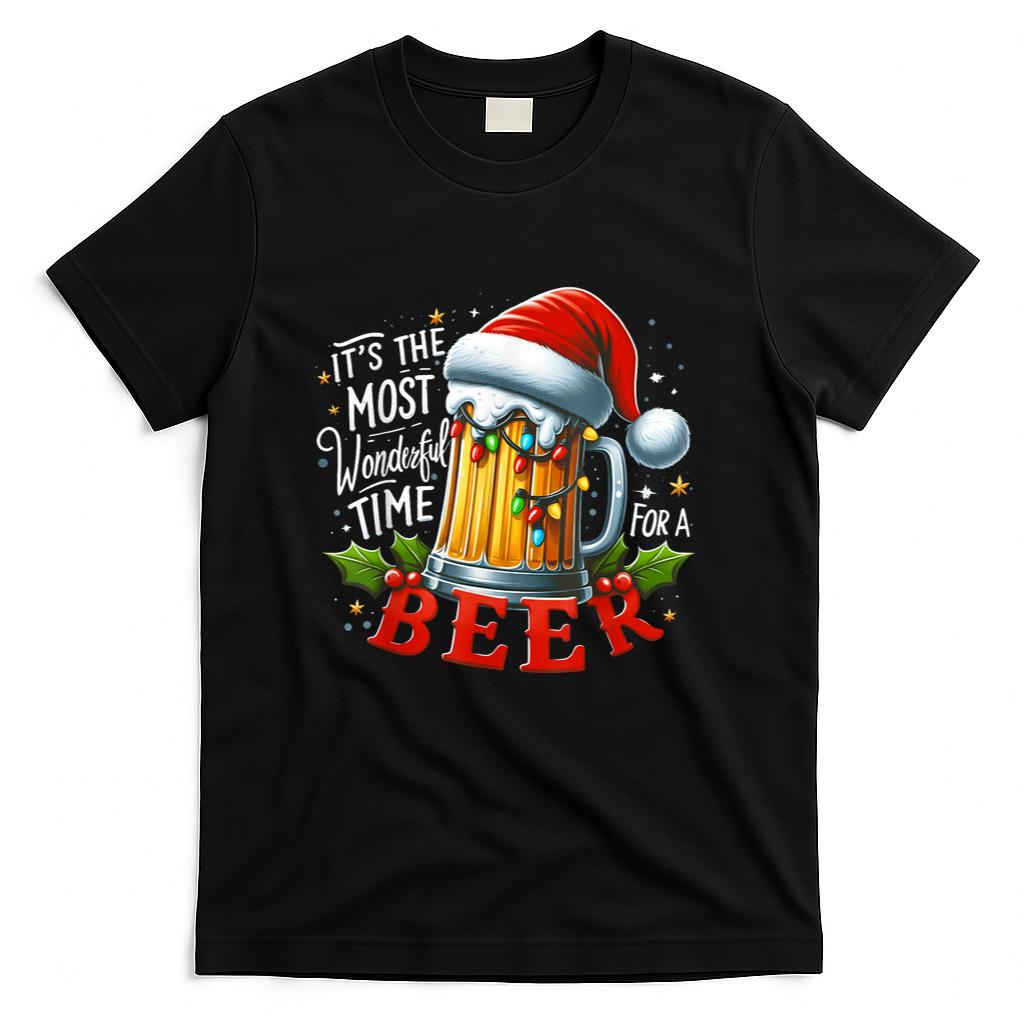 Santa Its the Most Wonderful Time for a Beer Christmas T-Shirt