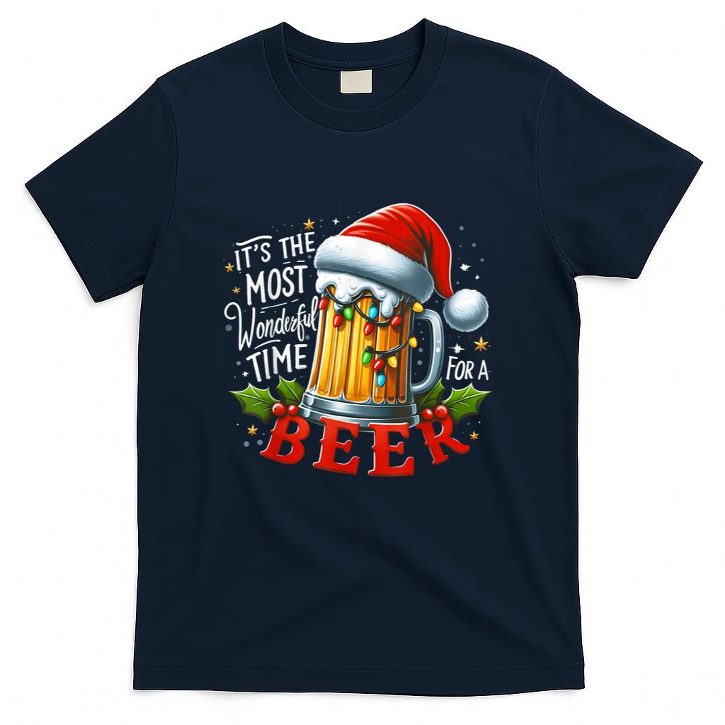 Santa Its the Most Wonderful Time for a Beer Christmas T-Shirt