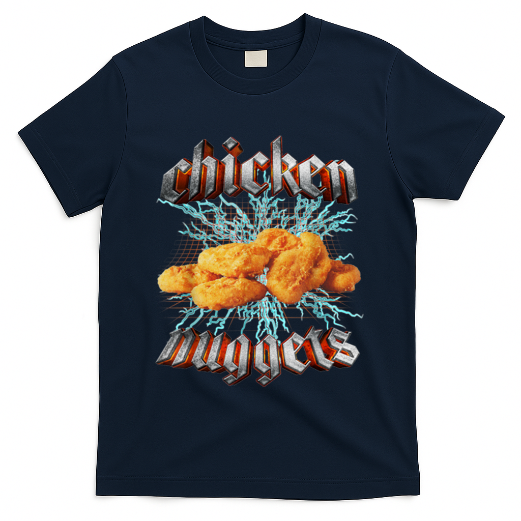 Chicken Nuggets Heavy Metal Funny T-Shirt