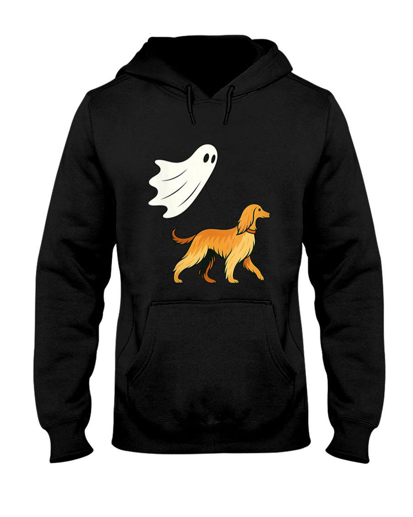 Pet Mom Halloween Shirt - Womens Flying Ghost Walking Afghan Hound Dog - Dog Mom Dad Pet V-Neck T-Shirt