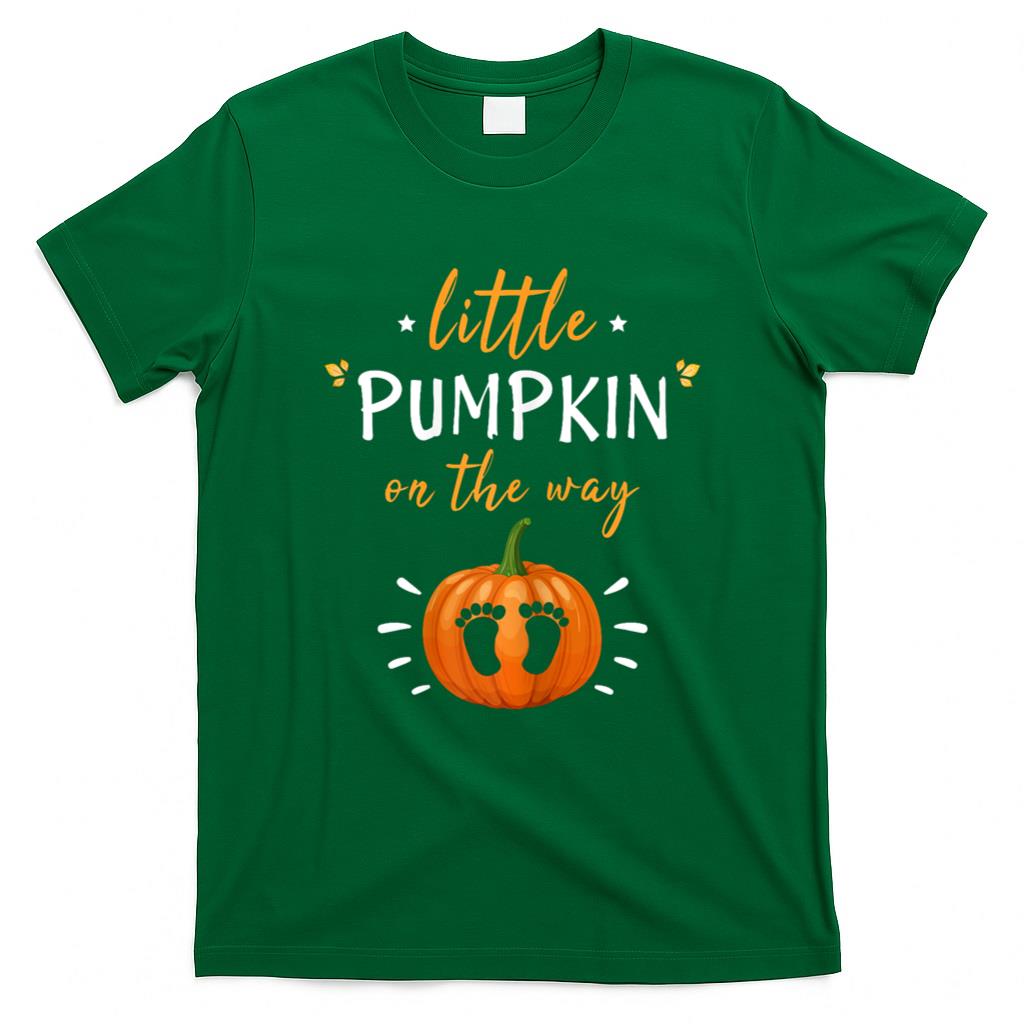 Halloween Shirt - Little Pumpkin On The Way Pregnancy Announcement Halloween T-Shirt