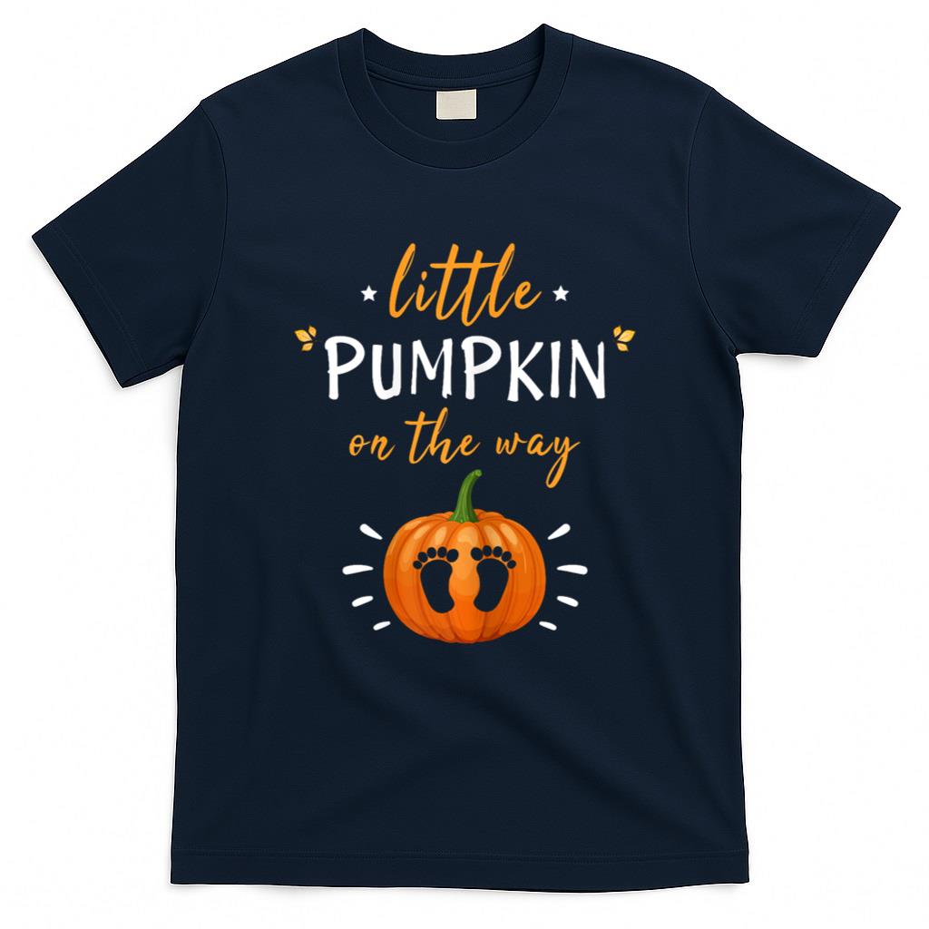 Halloween Shirt - Little Pumpkin On The Way Pregnancy Announcement Halloween T-Shirt