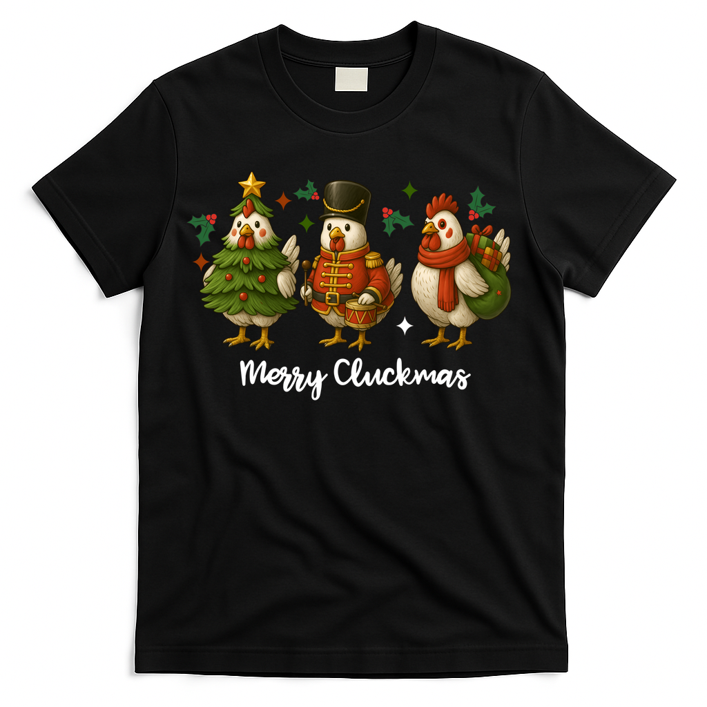 Funny Christmas Chicken Merry Cluckmas T-Shirt