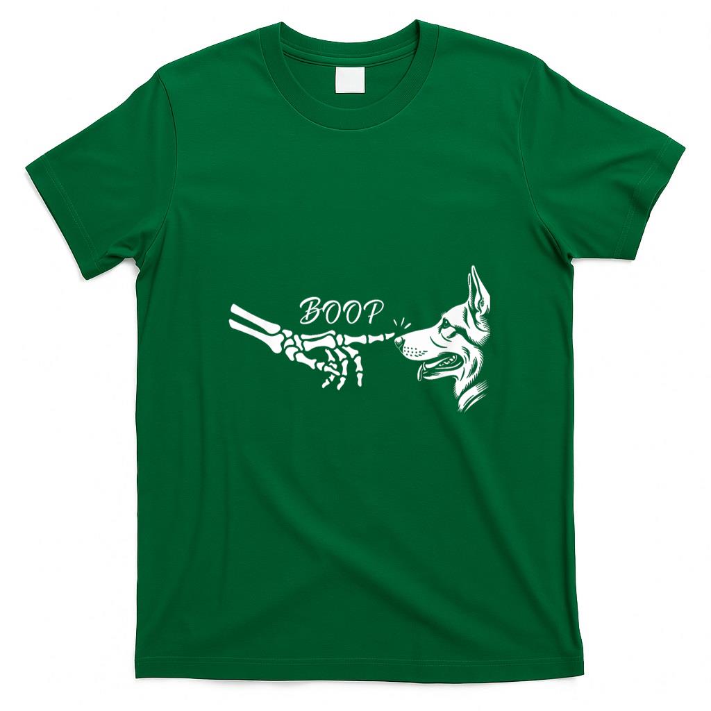 Pet Mom Halloween Shirt - German Shepherd Skeleton Hand Boop Halloween Pet Women Girls T-Shirt