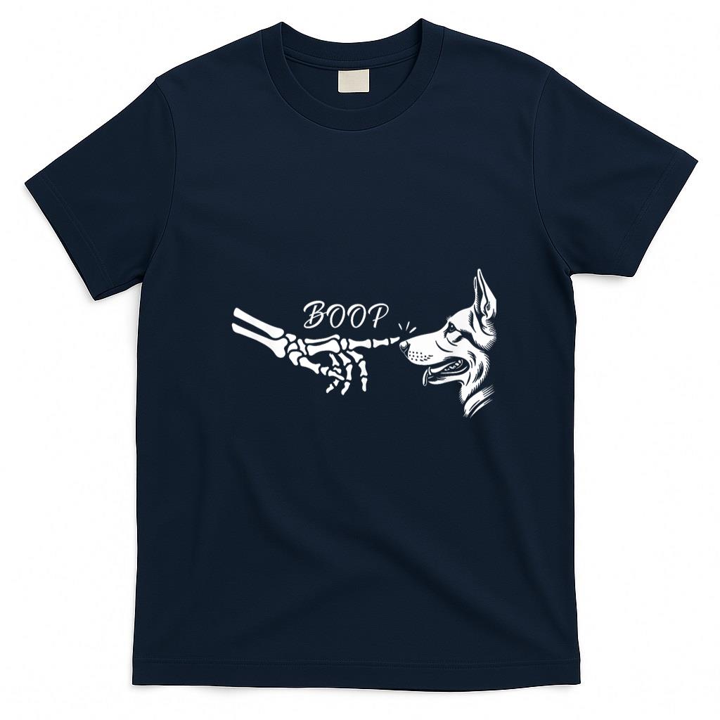 Pet Mom Halloween Shirt - German Shepherd Skeleton Hand Boop Halloween Pet Women Girls T-Shirt