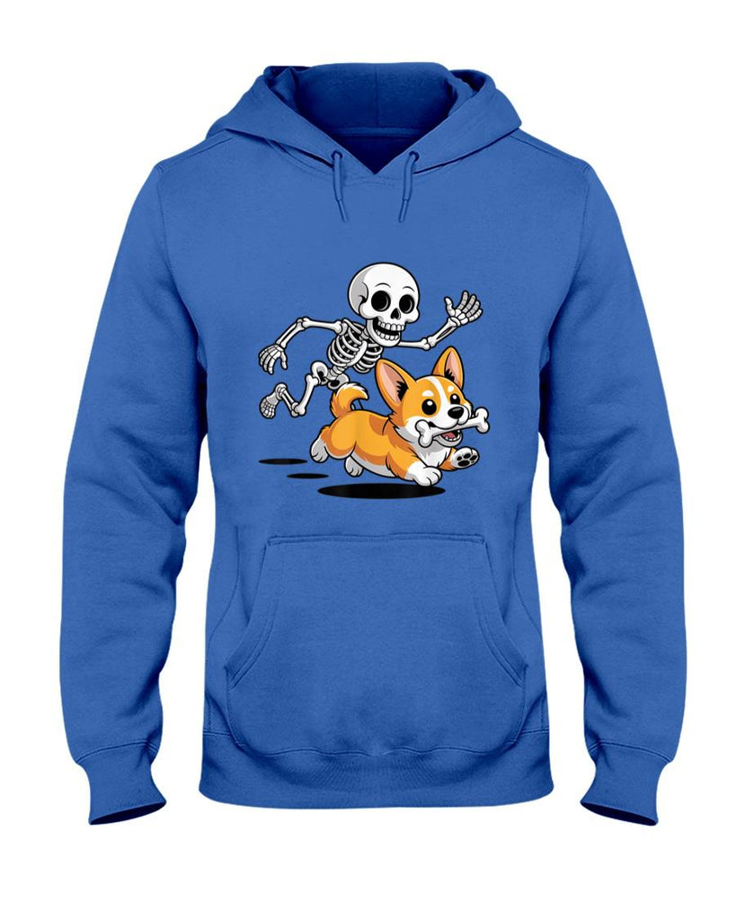 Pet Mom Halloween Shirt - Funny Skeleton Chasing Corgi Halloween Dog Mom Pet Lover T-Shirt_4