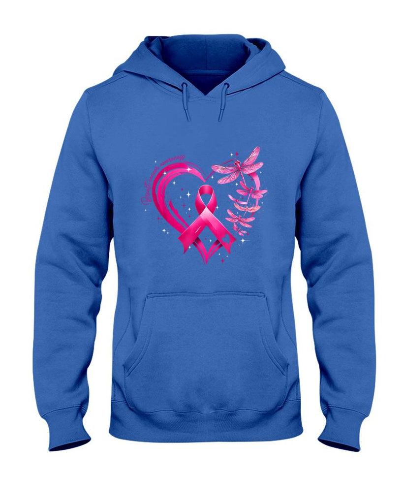 Breast Cancer Awareness Heart Dragonflies Men Women Kid T-Shirt
