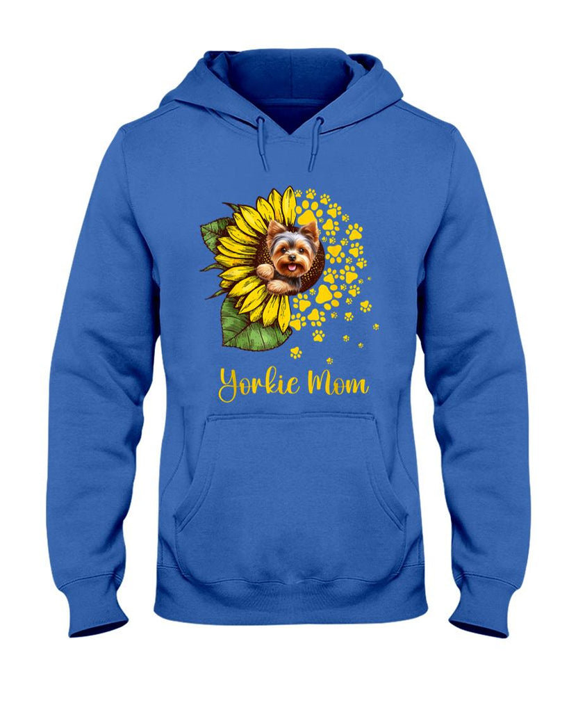 Pet Mom Halloween Shirt - Womens Sunflower Yorkie Mom Dog Lover T-Shirt