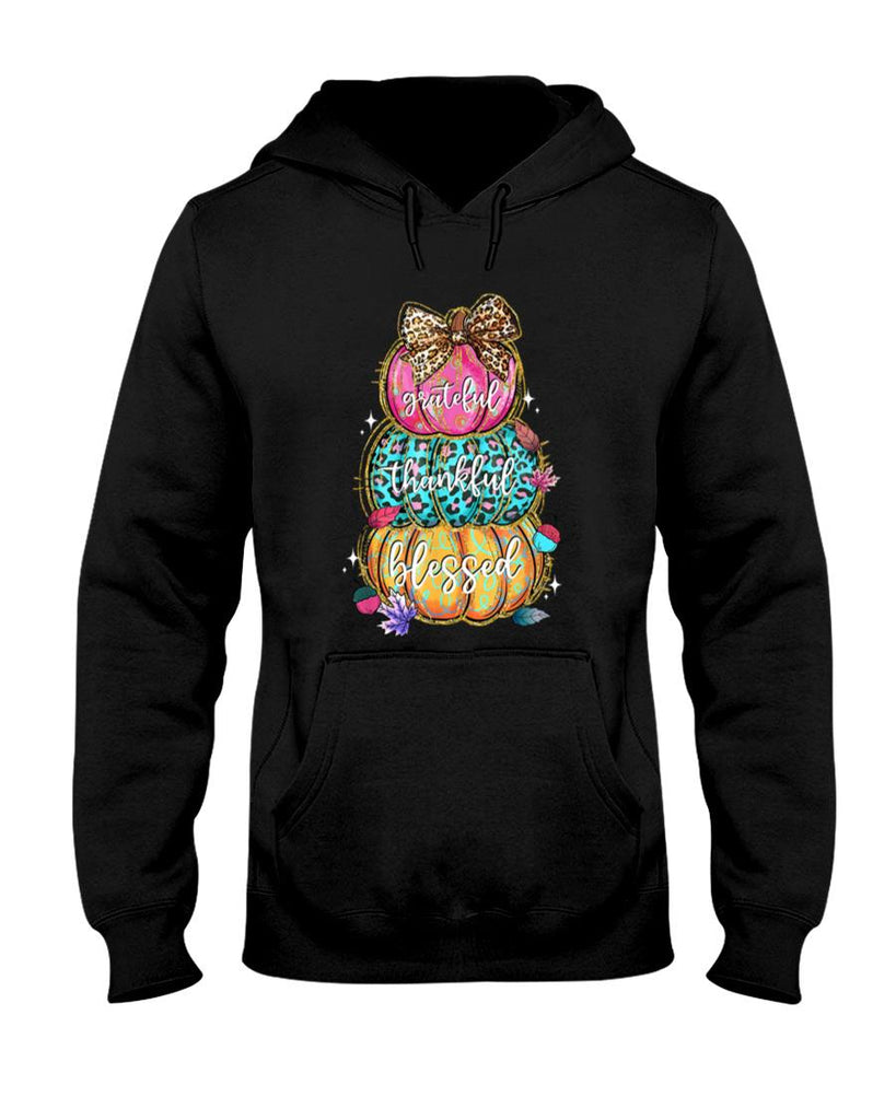 Grateful Thankful Blessed Pumpkin Thanksgiving Autumn Fall T-Shirt