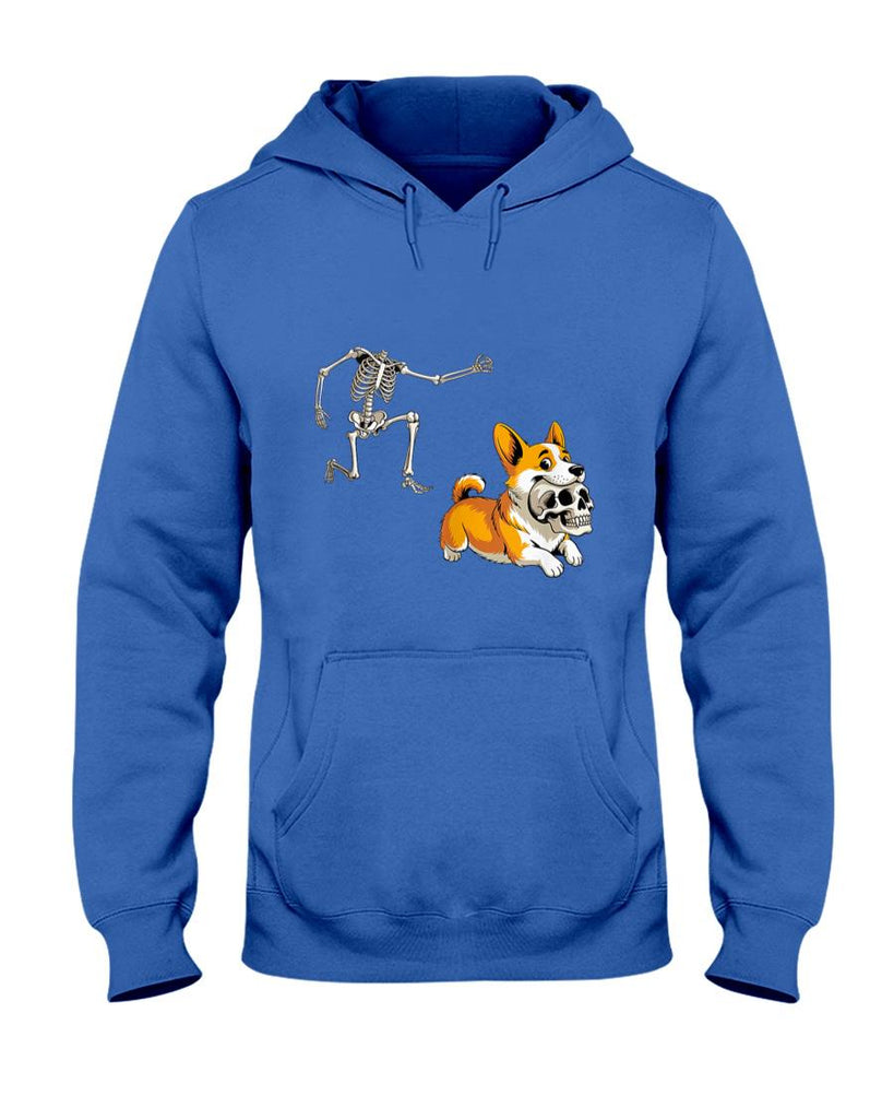 Pet Mom Halloween Shirt - Funny Skeleton Chasing Corgi Halloween Dog Mom Pet Lover Tank Top_1