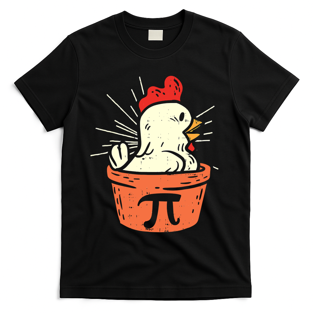 Funny Chicken Pot Pi Day Pie Math Lover Geek 3 14 T-Shirt