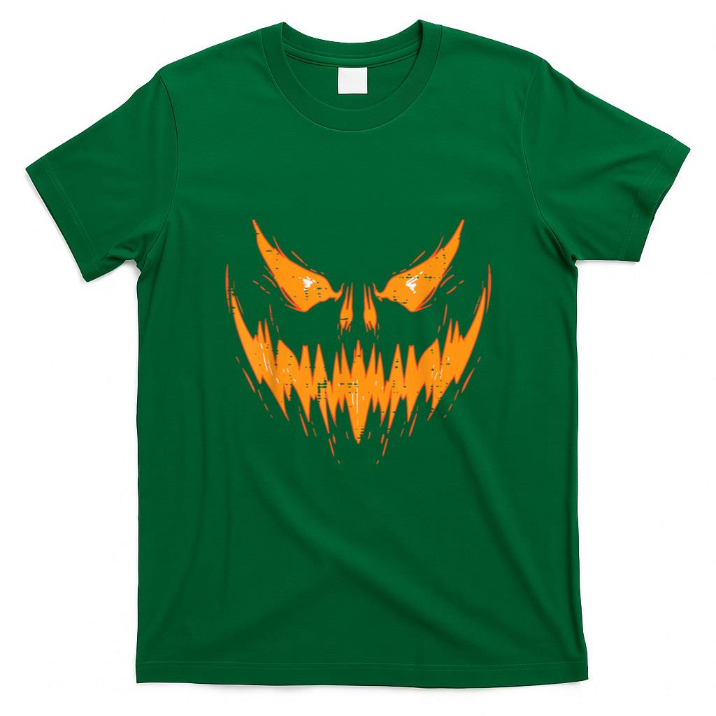 Halloween Shirt - Scary Spooky Jack O Lantern Face Pumpkin Halloween Men Boys T-Shirt