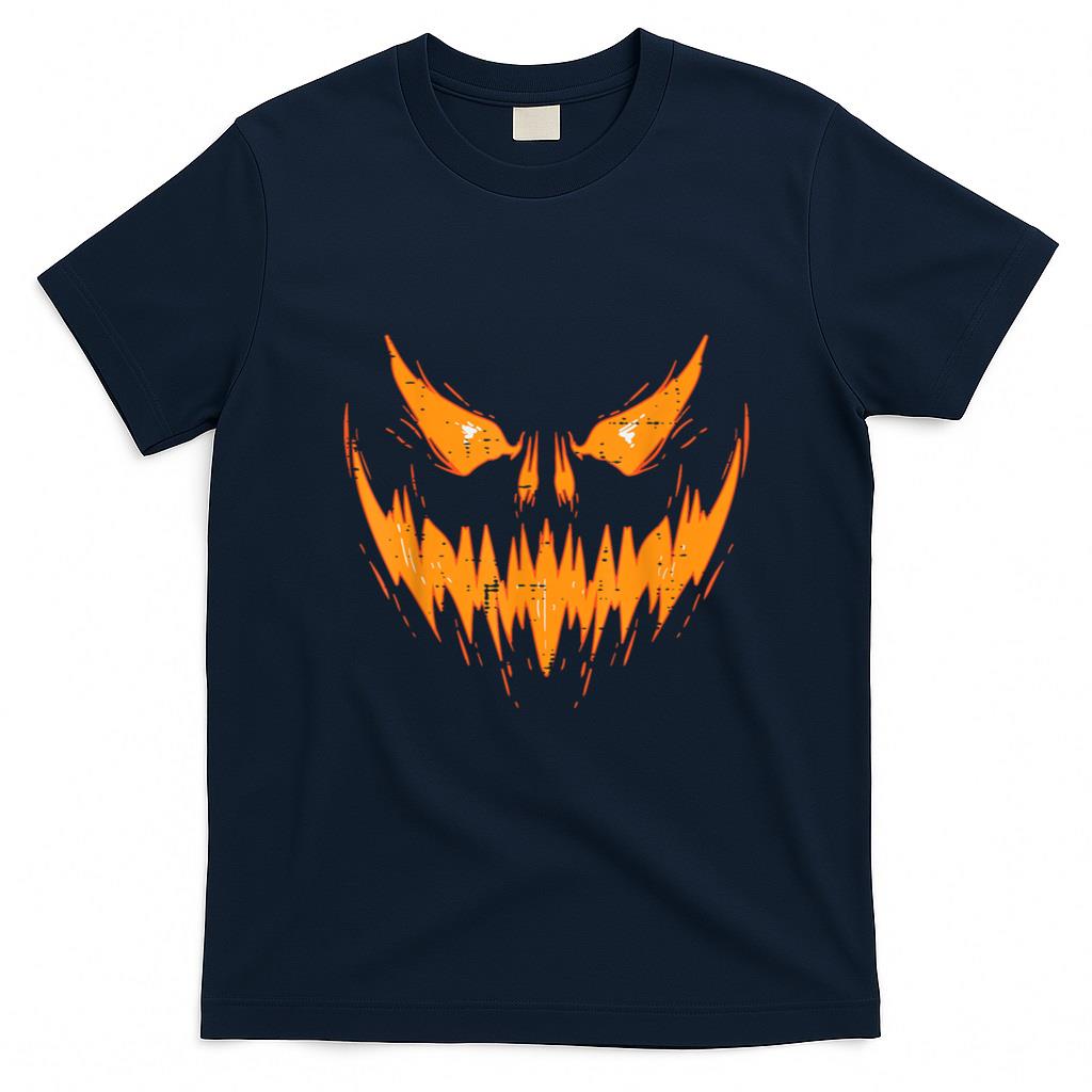 Halloween Shirt - Scary Spooky Jack O Lantern Face Pumpkin Halloween Men Boys T-Shirt