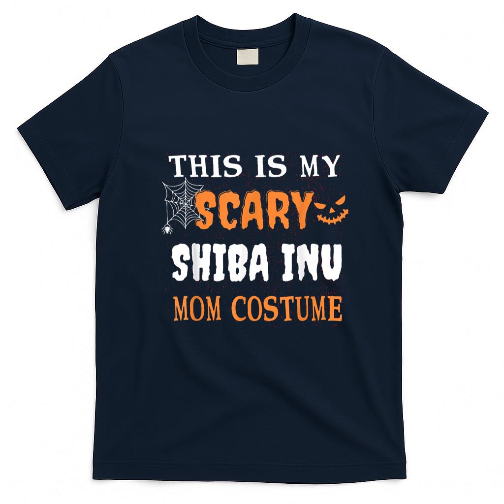Pet Mom Halloween Shirt - Scary Shiba Inu Mom Costume Dog Lover Halloween Pets Spooky T-Shirt