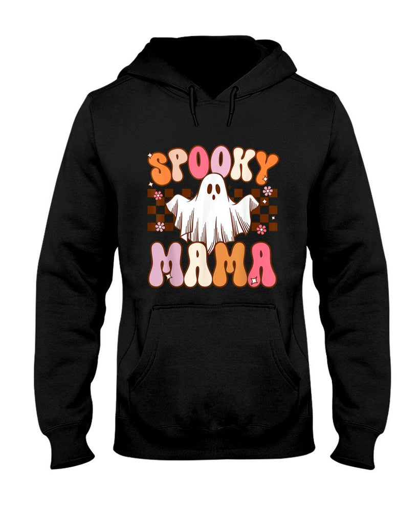 Pet Mom Halloween Shirt - Spooky Mama Halloween Mom Ghost Costume Retro Groovy T-Shirt