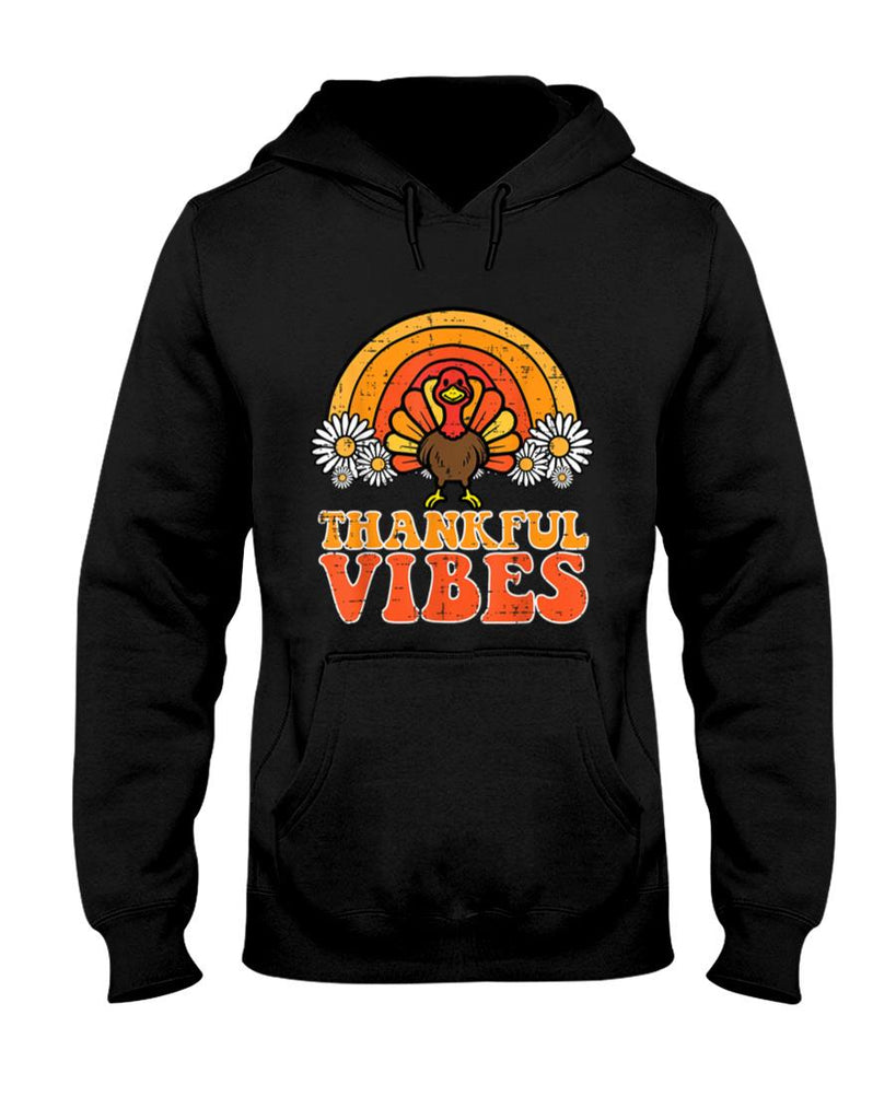 Thankful Vibes Turkey Rainbow Funny Retro Thanksgiving Women T-Shirt