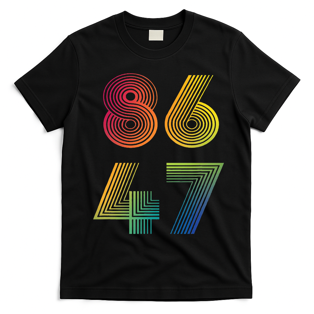 86 47 Anti Trump 8647 Impeach 47 Antitrump President T-Shirt - Black