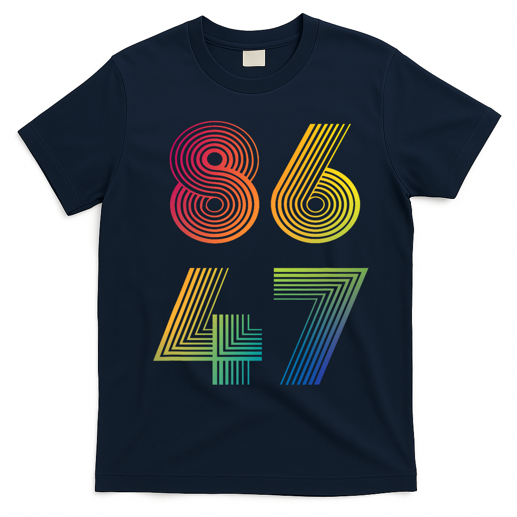 86 47 Anti Trump 8647 Impeach 47 Antitrump President Retro T-Shirt - Navy Blue