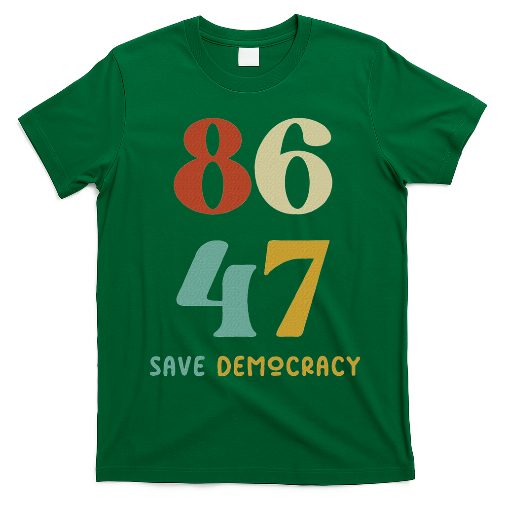 86 47 Save Democracy Anti Trump Political Protest T-Shirt - Irish Green