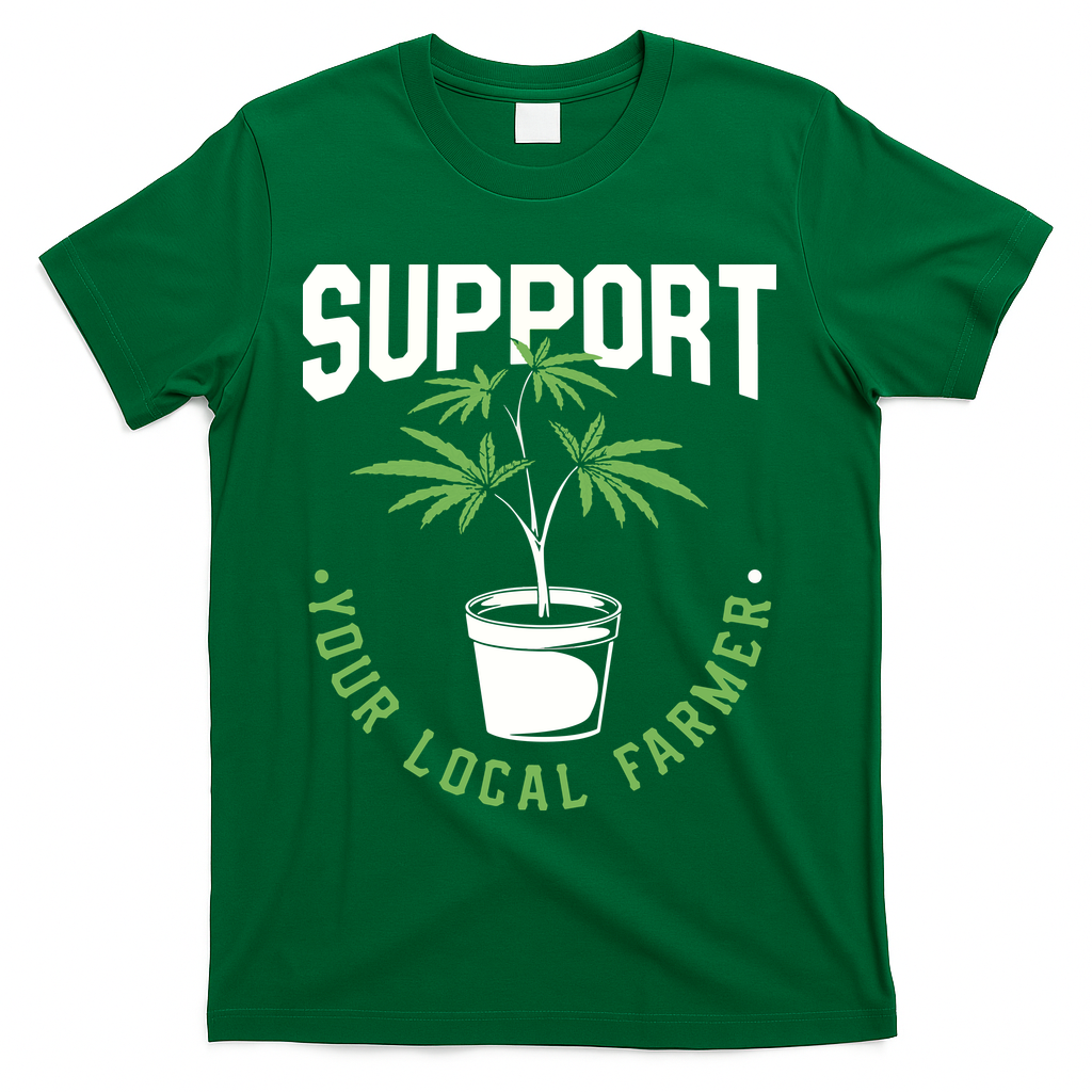 Funny Weed Gift Support Your Local Farmer Local Grower T-Shirt