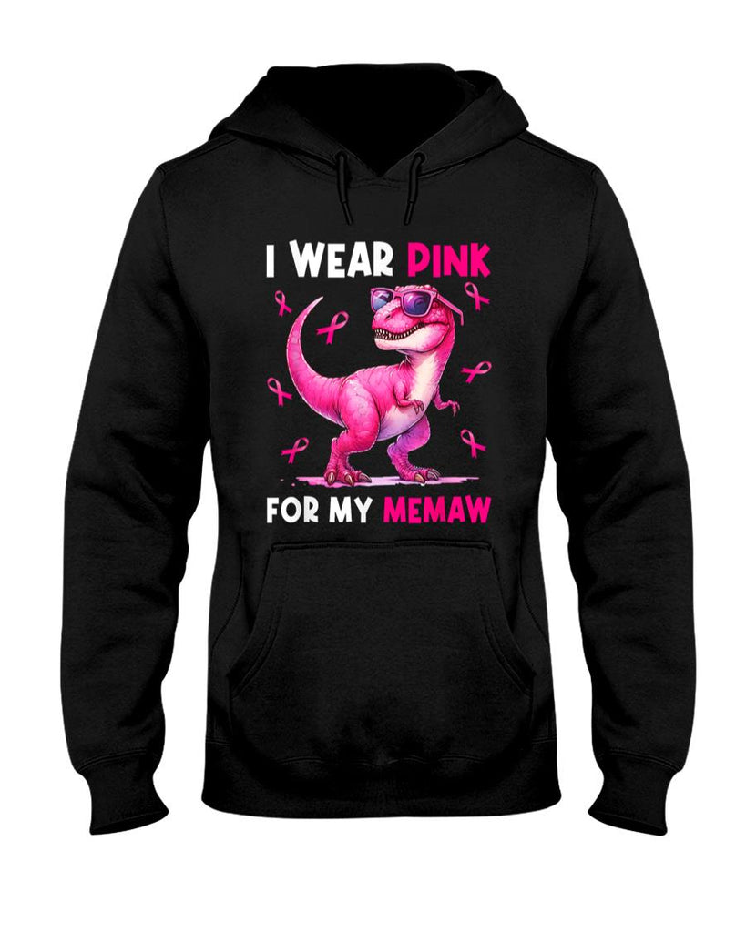 I Wear Pink For My Memaw T Rex Dinosaur Breast Cancer Women T-Shirt